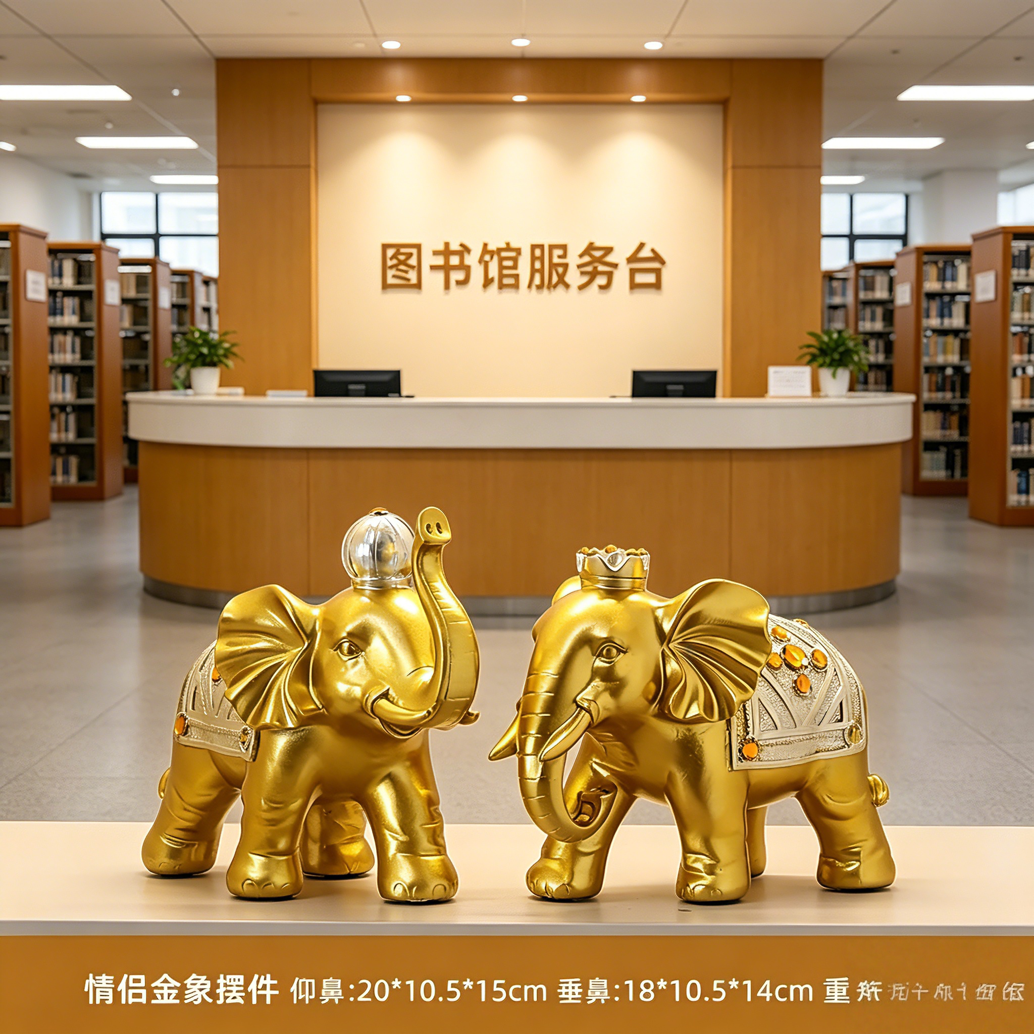 桌面摆件图书馆前台竖版摆件玄关
