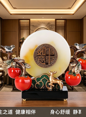 养生会所包间竖版摆件玄关区域高端创意茶室古风瑞兽复古装饰品