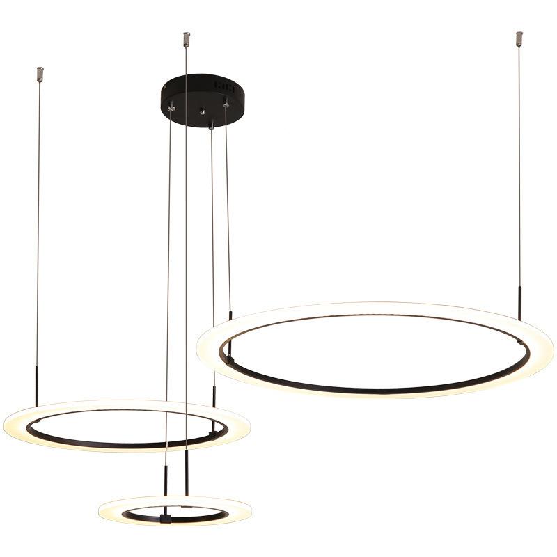 欧简385客厅吊灯现代大气家用餐厅分体式创意圆圈圆北环大极艺厅