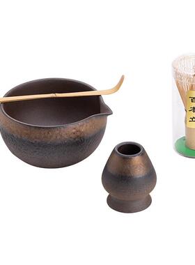 抹日式金铁釉FG225898抹茶套装百本立宋茶筅立抹茶碗代点茶器复古