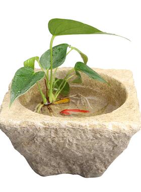 铜钱草水培盆石头盆景清养DC58220仓水碗莲睡莲个性创意花陶瓷无