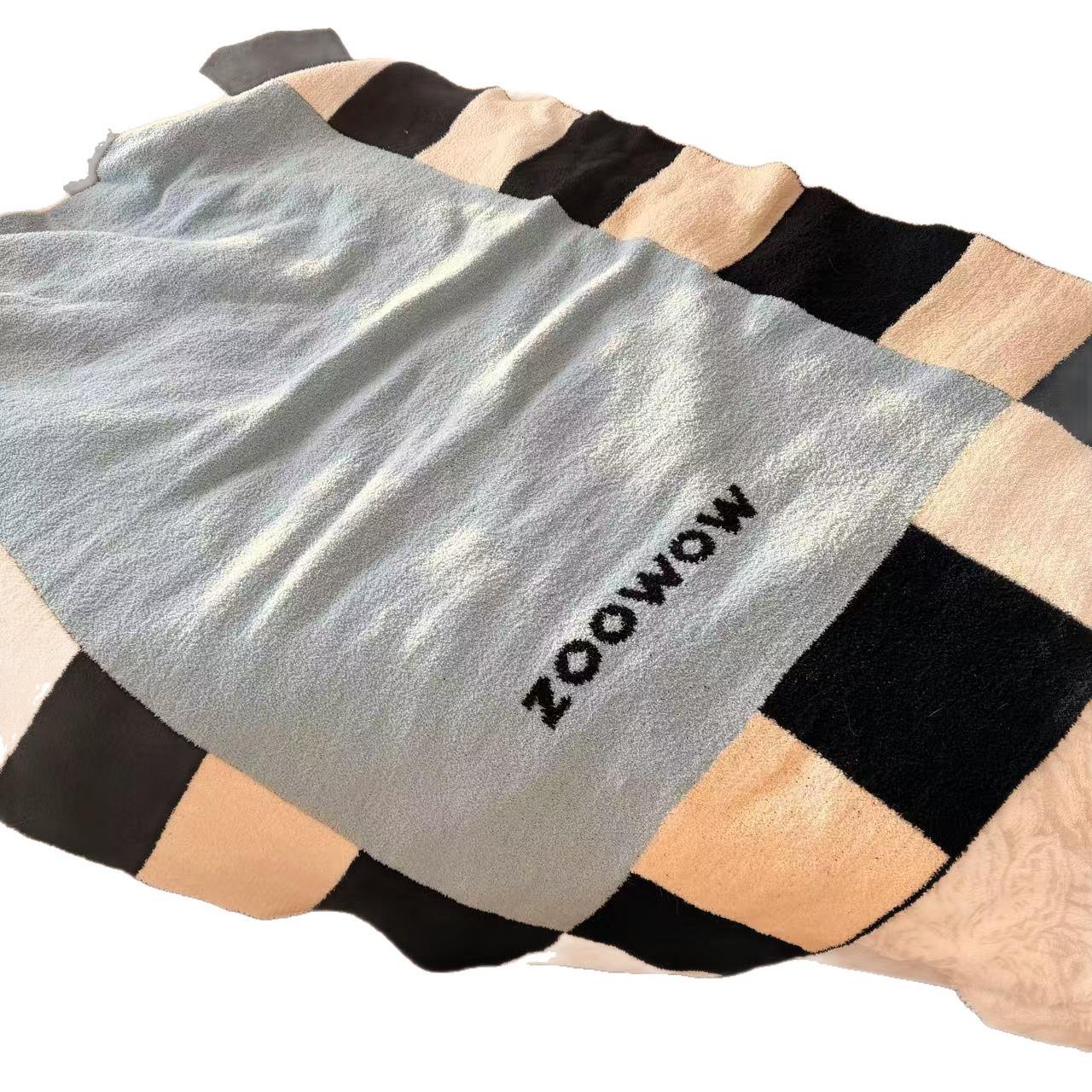 级沙FCG孟菲斯格子母婴半边绒毯子午风睡毯中古发毯休闲盖毯毛毯