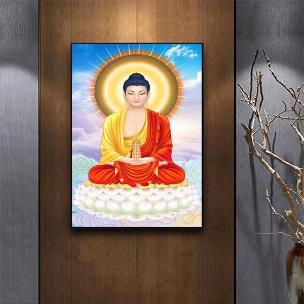 释饰迦牟尼挂画如来佛祖禅宗像装佛画唐卡术壁画观LYE音艺菩萨墙