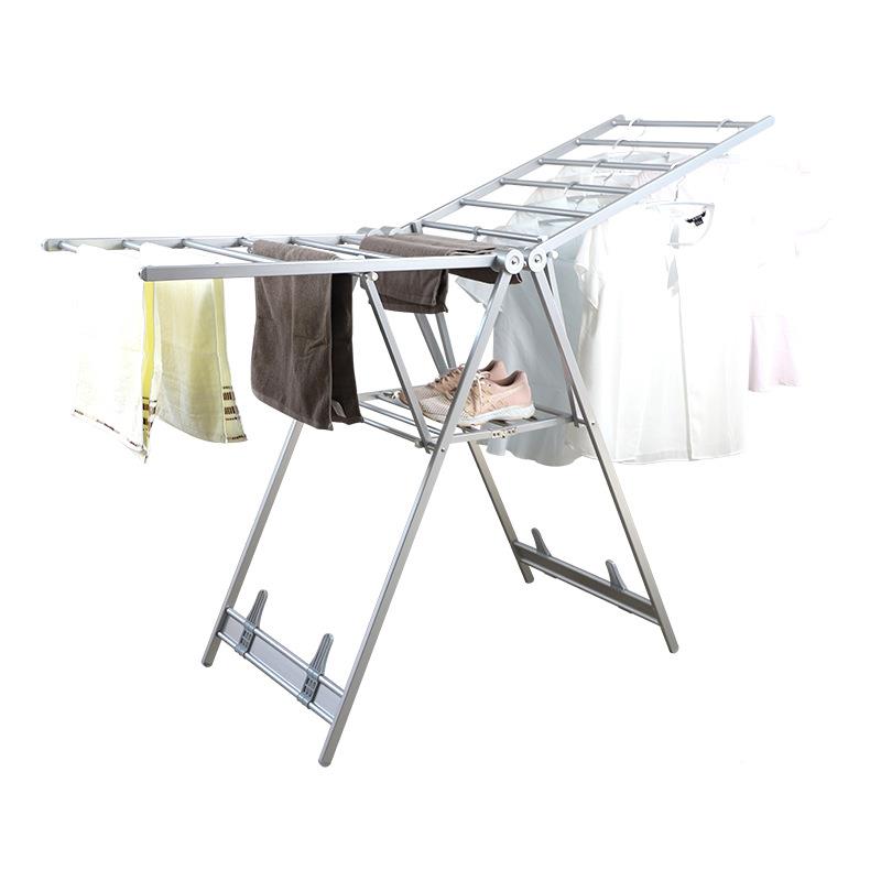 翼型折叠落地L衣架D09移-2收缩晾衣架可动室内晾移动0式晾晒