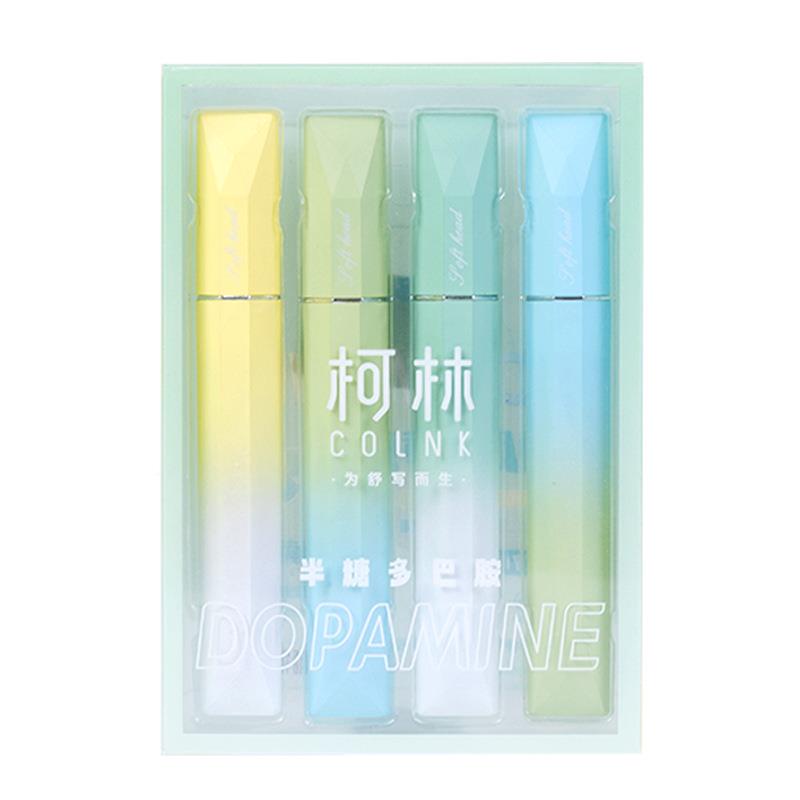 镜渐棱变色！光多巴胺高颜值荧笔记号笔彩色点划重标记笔学生用做