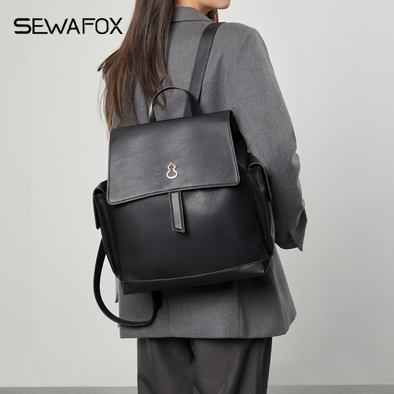 皮质大容量复古旅行书包2024新款