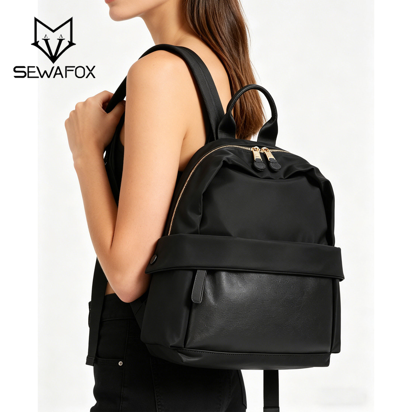 轻便牛津布双肩包女休闲背包