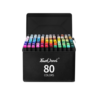 马克笔儿童不透色可叠色小学生水彩笔美术专用48色24/80画笔画画无毒可水洗笔芯水性比心油性绘画本定制防水