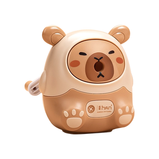 卡皮巴拉卷笔刀手摇铅笔削笔器手动转笔刀小学生用全自动儿童刨笔刀削笔器豚门销笔器文具水豚自动进铅笔卡通