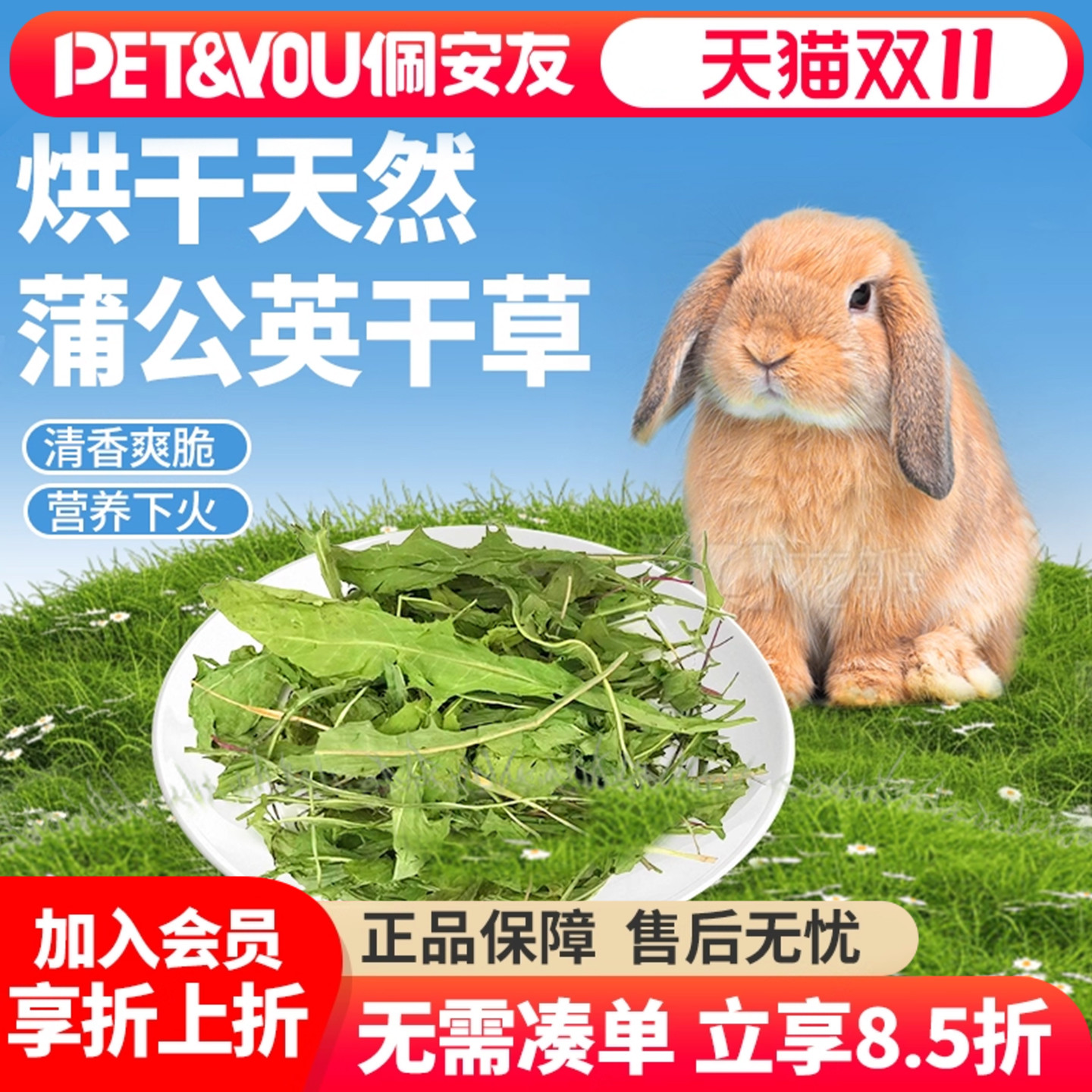 佩安友蒲公英干草兔子龙猫豚鼠草