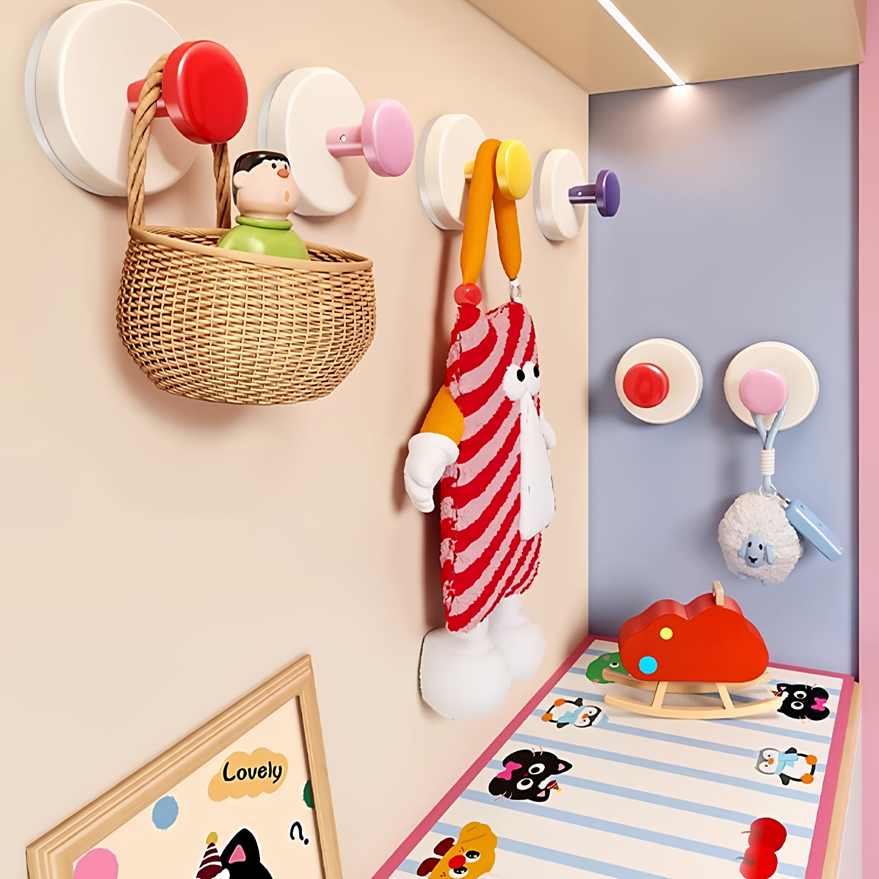 吸盘玄关挂钩强力承重粘胶免打孔入户门口放钥匙神器帽子置物粘贴