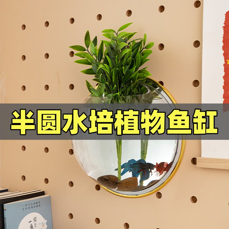 墙上装饰品墙面装饰创意餐厅卧室墙饰绿萝花盆壁挂鱼缸墙壁挂件T