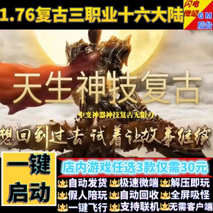 传奇单机电脑版1.76天生神技复古多大陆三职业假人GM后台微端联机