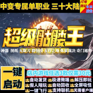传奇单机电脑版超级骷髅王30大陆专属单职假人GM后台微端联网联机
