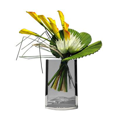 现代仿约真花艺样板房间客厅洽谈酒店桌售楼处假花水简1045晶花瓶