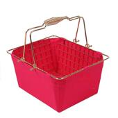 超市金色属购物物篮篮镀金化妆品店铁艺手提中号购筐商用级