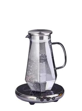 钻容石高硼硅璃水壶套装用客厅六角把手杯水杯大玻量家极1985简风