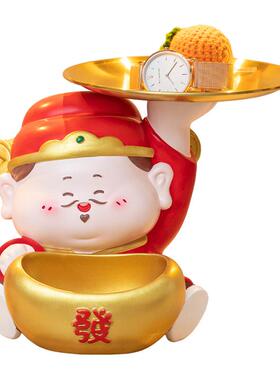 创意收财神居摆件源钥匙玄关纳财广进树脂MM9089-2家工艺商务开业