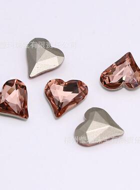 YM-CZHT歪心形华子镀底玻璃宝石13则.*1mm不规2爱心美甲钻玻5璃裸