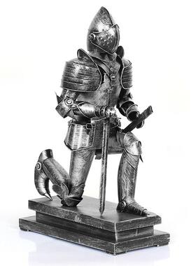 复古罗马武士摆件铁皮铠甲勇士模型摄影道具铁艺家居软装饰品