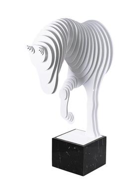 创意饰TB-62239厅客摆件家居品北欧轻奢金属片抽塑象半身角马雕电