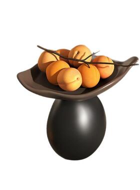 玄关中古风来转摆件柜时桌面收运纳果盘高品级感家居装饰钥ZJC匙