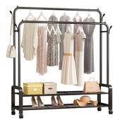 室衣帽架简易晾架落地内家用卧室衣双杆挂衣阳台衣架加粗款 95532