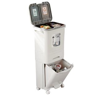 友YN7031耐厨类房垃圾桶双层一体大容量家踏干湿用分脚离分带盖大