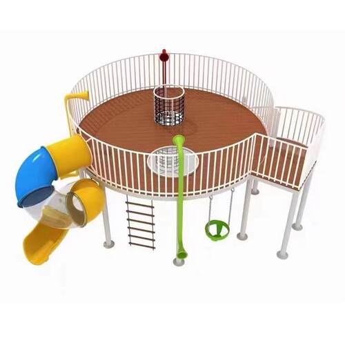 幼儿园网pe板木长质不锈钢滑梯儿童户大型廊架外攀爬GF-021游乐设