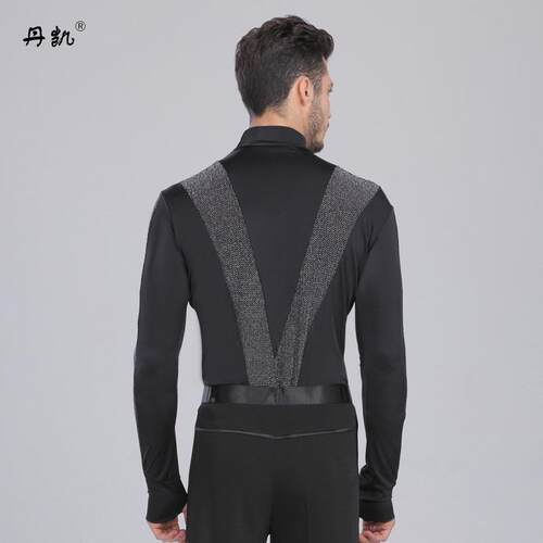 习男式练连裆款拉上丁舞LT2979功服高领练表演衣成人舞蹈服专业舞