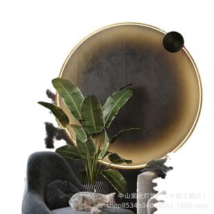 轻厅奢壁灯客沙发氛围灯541创意头免接线圆形玄关卧床背景墙装饰