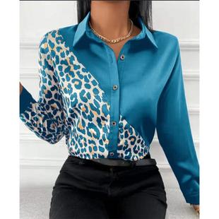 slim women shirt for Fashion print fit tops leopard