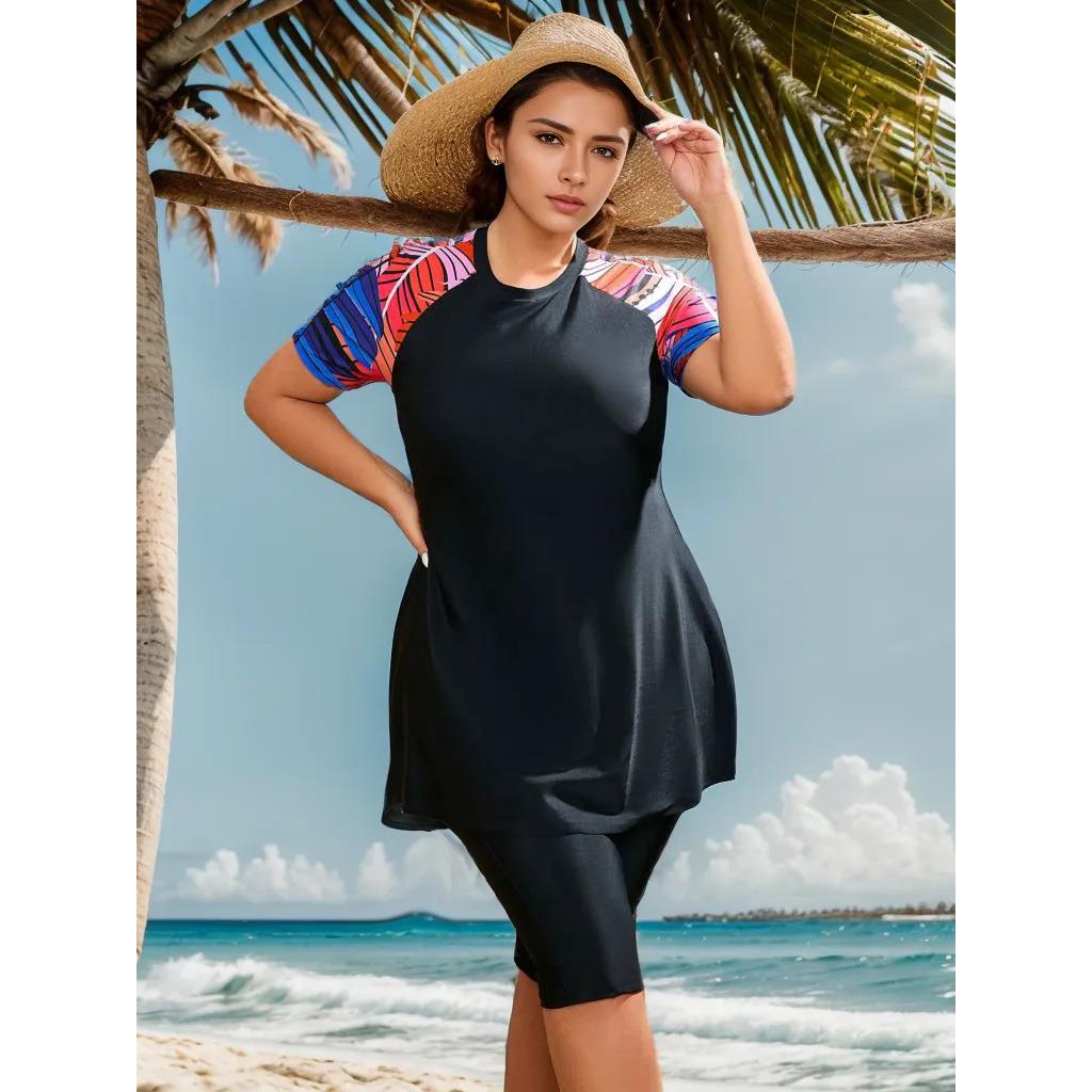 Large Swimsuit Size Two-piece Skirt Bikini Ink Womens Tulle
