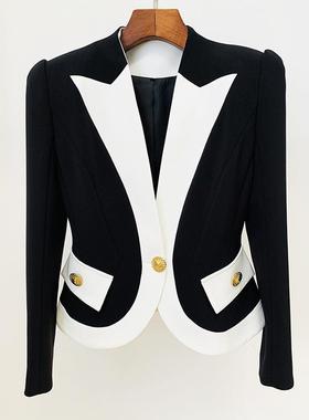 jacket suit button single fit slim contrast colorblocked