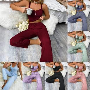 elastic leisure set wear worn lace trousers women home be
