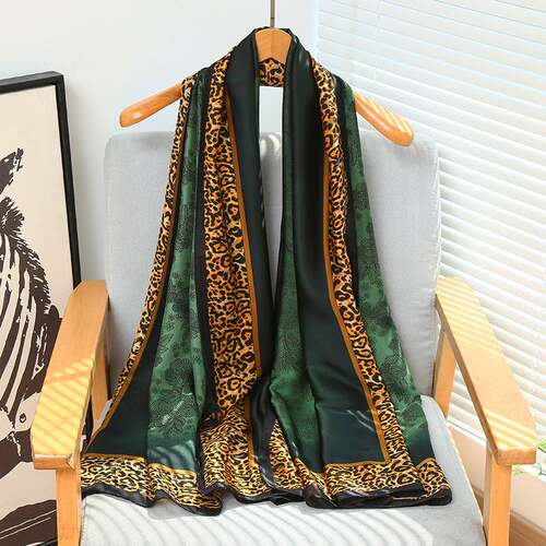 Silk scarf women's brocade printed long thin shawl 薄款披肩