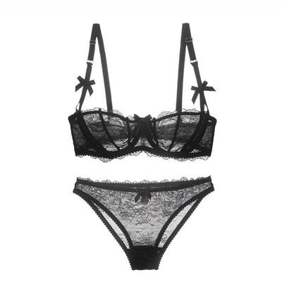 underwear bra Lace half set big cup bra transparent
