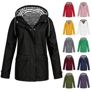 women autumn winter hooded windproof outdoor jacket