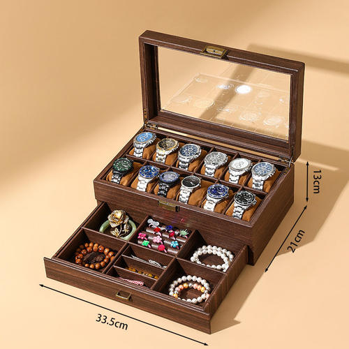 12 Watch Jewelry Display Storage Holder Case Grids Box Gift