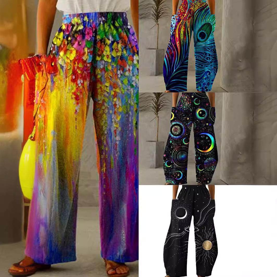 women for trousers leg straight loose pants leg wide waist