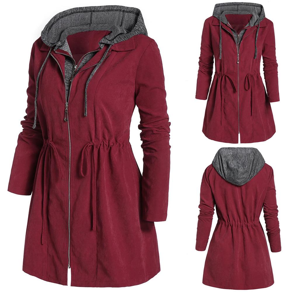 women for windbreaker size large hooded piece two fake