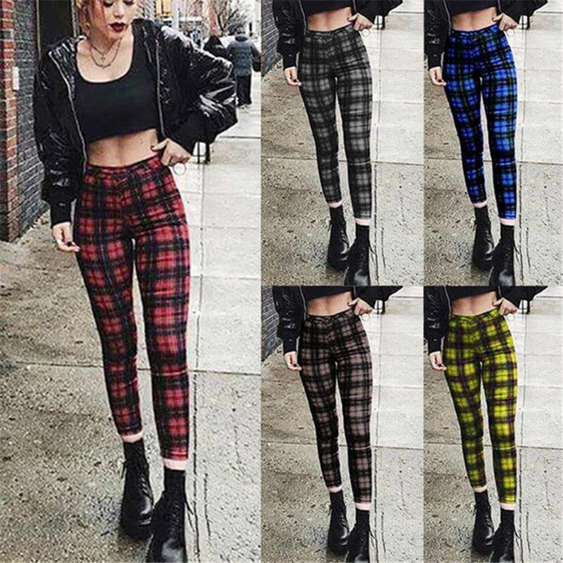 demorave fashion streetwear gothic red plaid skirt women
