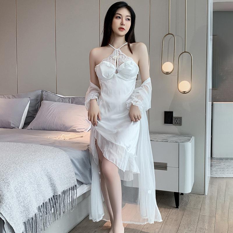 suit sling backless V deep neck halter nightdress luxury