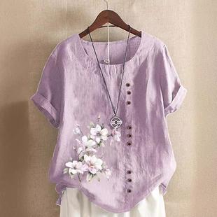 loose shirt cotton Womens casual linen with and sleeves