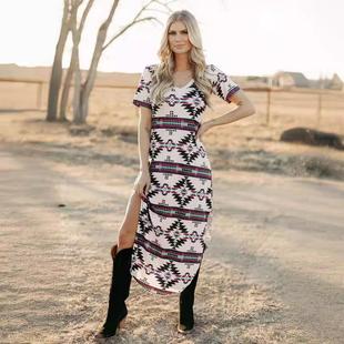 Skirt Womens Pullover One Short Neck Step Diamond Casual