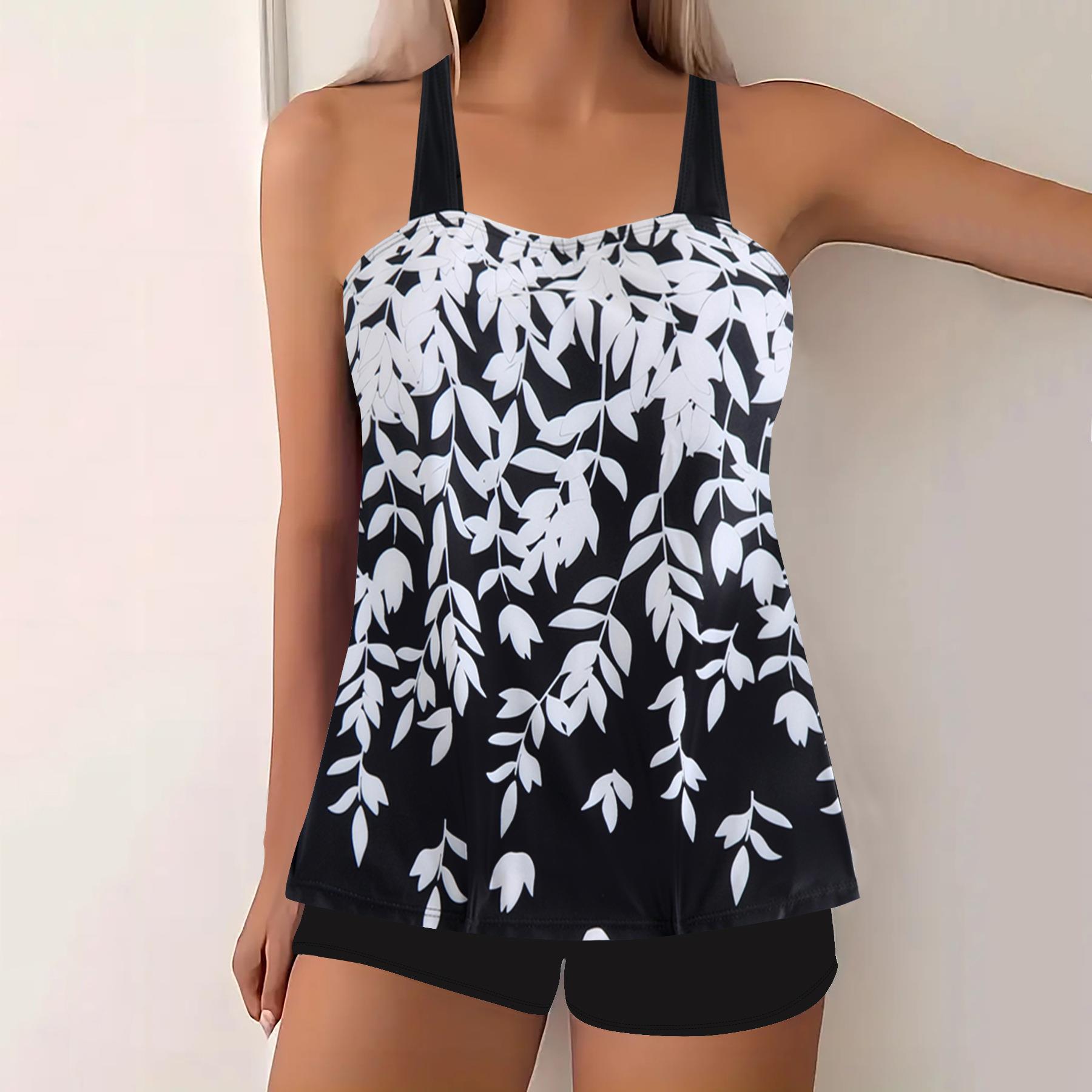 Two-piece leaf bikini swimsuit plus size