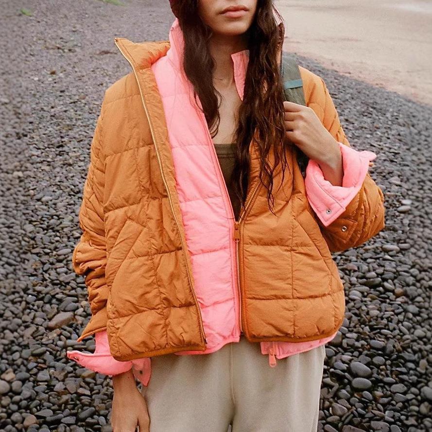 Women's Lightweight Zip-Up Padded Short Down Jacket
