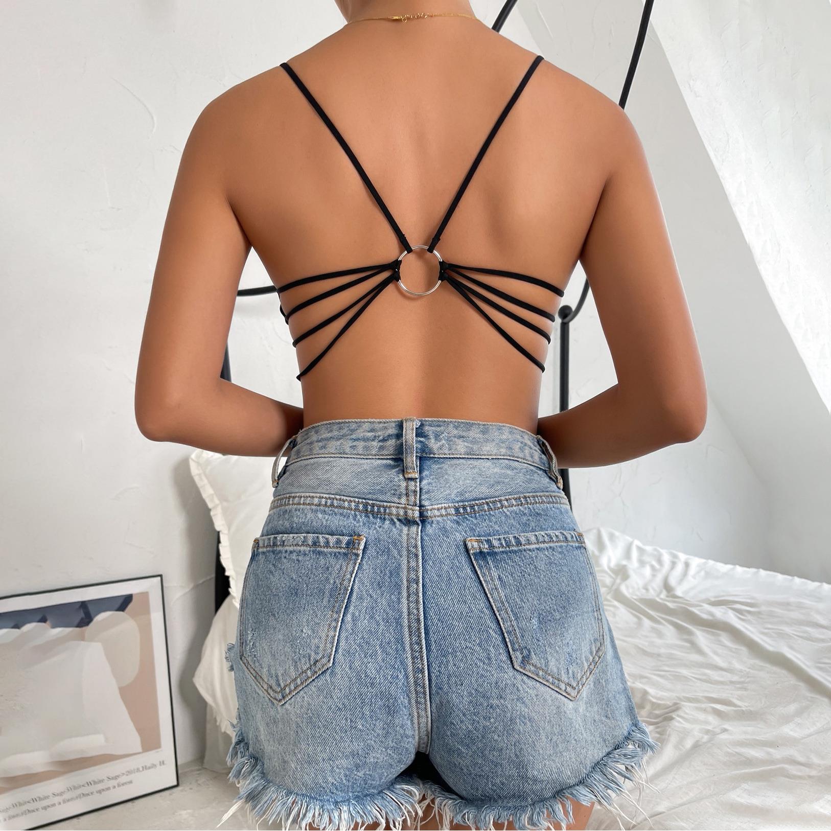 jumpsuit female tights sexy jumpsuit vest wrap chest hollow