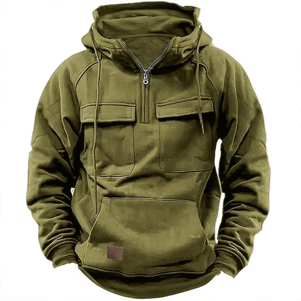 loose sweatshirt men pullover solid color black blue hooded