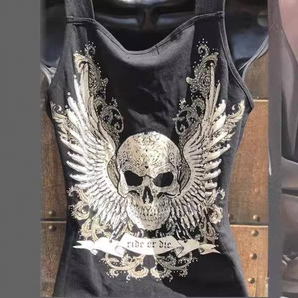 Women's Skull Sleeveless Tank Top T-Shirt